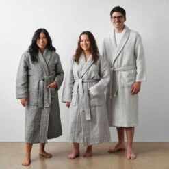 Aegean Cotton Bath Robe -US Home Sales 2024 Aegean Textured Bath Robe Black 7