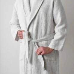 Aegean Cotton Bath Robe -US Home Sales 2024 Aegean Textured Bath Robe White 2