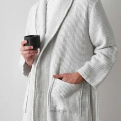 Aegean Cotton Bath Robe -US Home Sales 2024 Aegean Textured Bath Robe White 3