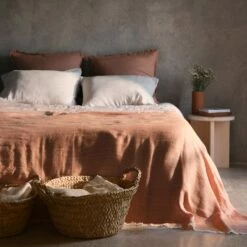 Arya Linen Bed Blanket 33 Arya Linen Bed Blanket -US Home Sales 2024 Arya Linen Bed Blanket Clay 4