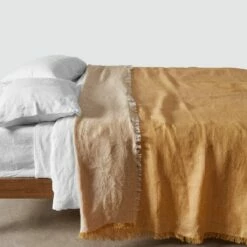 Arya Linen Bed Blanket 36 Arya Linen Bed Blanket -US Home Sales 2024 Arya Linen Bed Blanket Turmeric 1