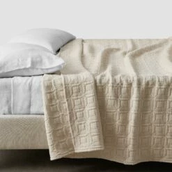 Ayla Organic Cotton Quilted Bed Blanket -US Home Sales 2024 Ayla Organic Cotton Quilt Ivory 1