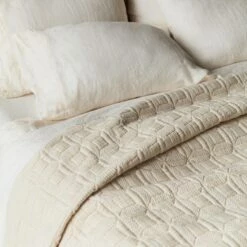 Ayla Organic Cotton Quilted Bed Blanket -US Home Sales 2024 Ayla Organic Cotton Quilt Ivory 3