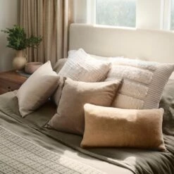 Dhara Leather Square Pillow 26 Dhara Leather Square Pillow -US Home Sales 2024 Dhara Leather Square Pillow Ivory 5