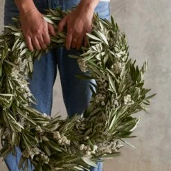 Fresh Olive And Dried Floral Wreath -US Home Sales 2024 Fresh Olive and Dried Floral Wreath Medium 3