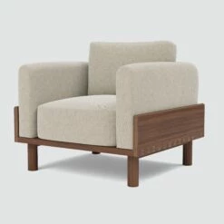 Helm Armchair -US Home Sales 2024 Helm Armchair Performance Linen Weave Dune 1