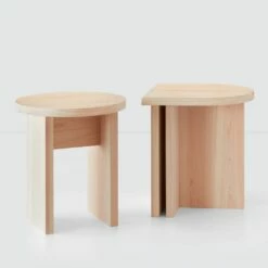 Hinoki Wood Side Table