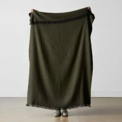 La Calle Alpaca Throw -US Home Sales 2024 La Calle Alpaca Throw Olive 3