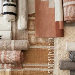 Mendoza Handwoven Area Rug -US Home Sales 2024 Mendoza Chunky Wool AreaRug Mustard 4