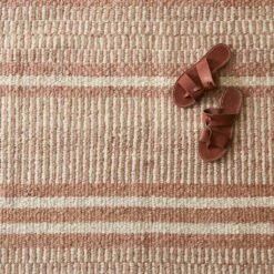 Mendoza Handwoven Area Rug -US Home Sales 2024 Mendoza Chunky Wool AreaRug Rose 2