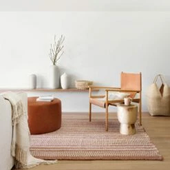 Mendoza Handwoven Area Rug -US Home Sales 2024 Mendoza Chunky Wool AreaRug Rose 5