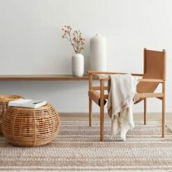 Mendoza Handwoven Area Rug -US Home Sales 2024 Mendoza Chunky Wool AreaRug Tan 6