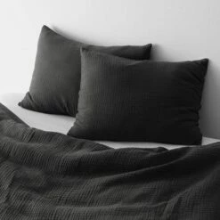 Organic Cotton Gauze Duvet Set -US Home Sales 2024 Organic Cotton Gauze Duvet Set Charcoal 1