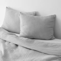 Organic Cotton Gauze Duvet Set -US Home Sales 2024 Organic Cotton Gauze Duvet Set Stone Grey 1