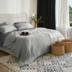 Organic Cotton Gauze Duvet Set -US Home Sales 2024 Organic Cotton Gauze Duvet Set Stone Grey 6