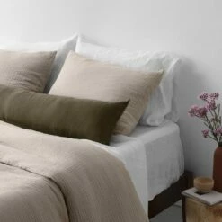 Organic Cotton Gauze Duvet Set -US Home Sales 2024 Organic Cotton Gauze Duvet Set Tan 4