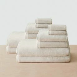 Organic Plush Bath Sheet Set -US Home Sales 2024 Organic Plush Towel Set of 12 Bath Sheet Natural 1