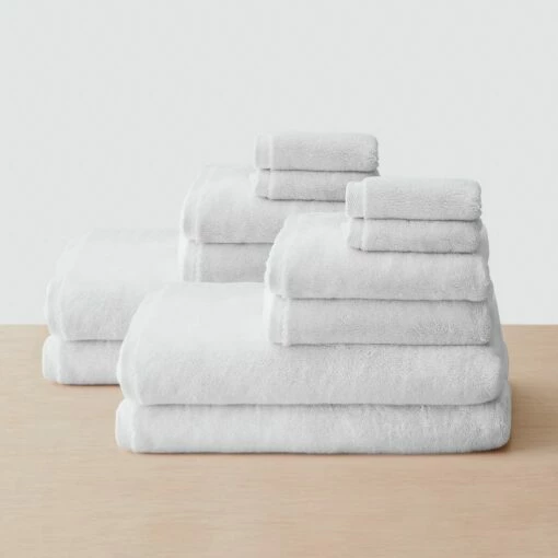 Organic Plush Bath Sheet Set -US Home Sales 2024 Organic Plush Towel Set of 12 Bath Sheet White 1