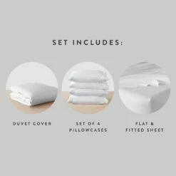 Organic Resort Cotton Bed Bundle -US Home Sales 2024 Organic Turkish Cotton Bed Bundle Set Includes Tile White 20929543 d090 4d32 baa3 761889e3e5ad