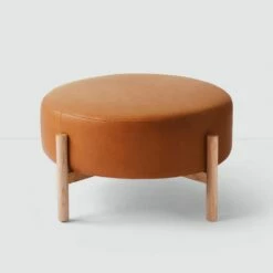 Santo Round Ottoman -US Home Sales 2024 Santo Round Leather Ottoman 1