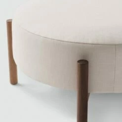Santo Round Ottoman -US Home Sales 2024 Santo Round Linen Ottoman 3