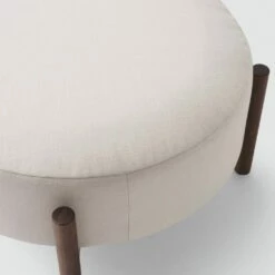 Santo Round Ottoman -US Home Sales 2024 Santo Round Linen Ottoman 5