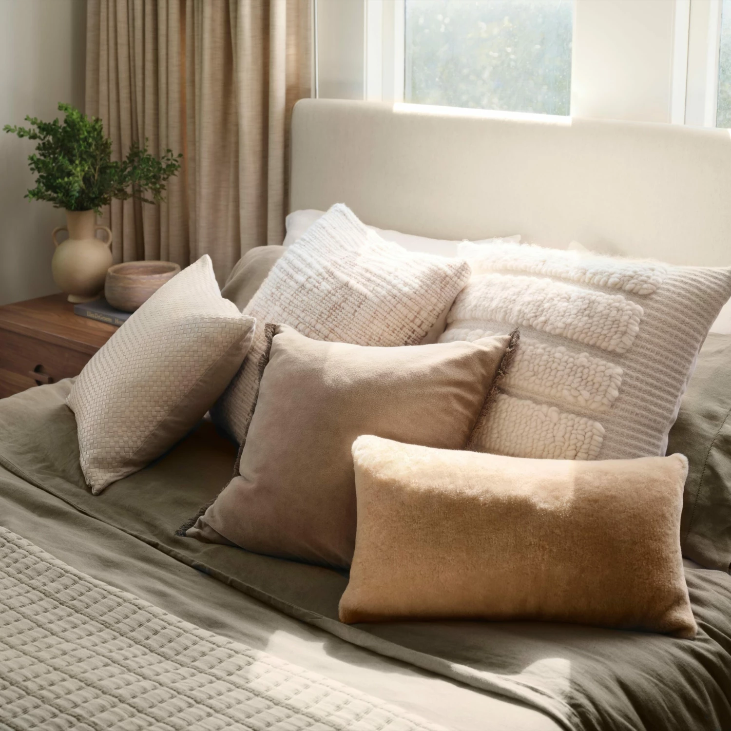 Sheepskin Lumbar Pillow - Tan 11 Sheepskin Lumbar Pillow - Tan - Image 9