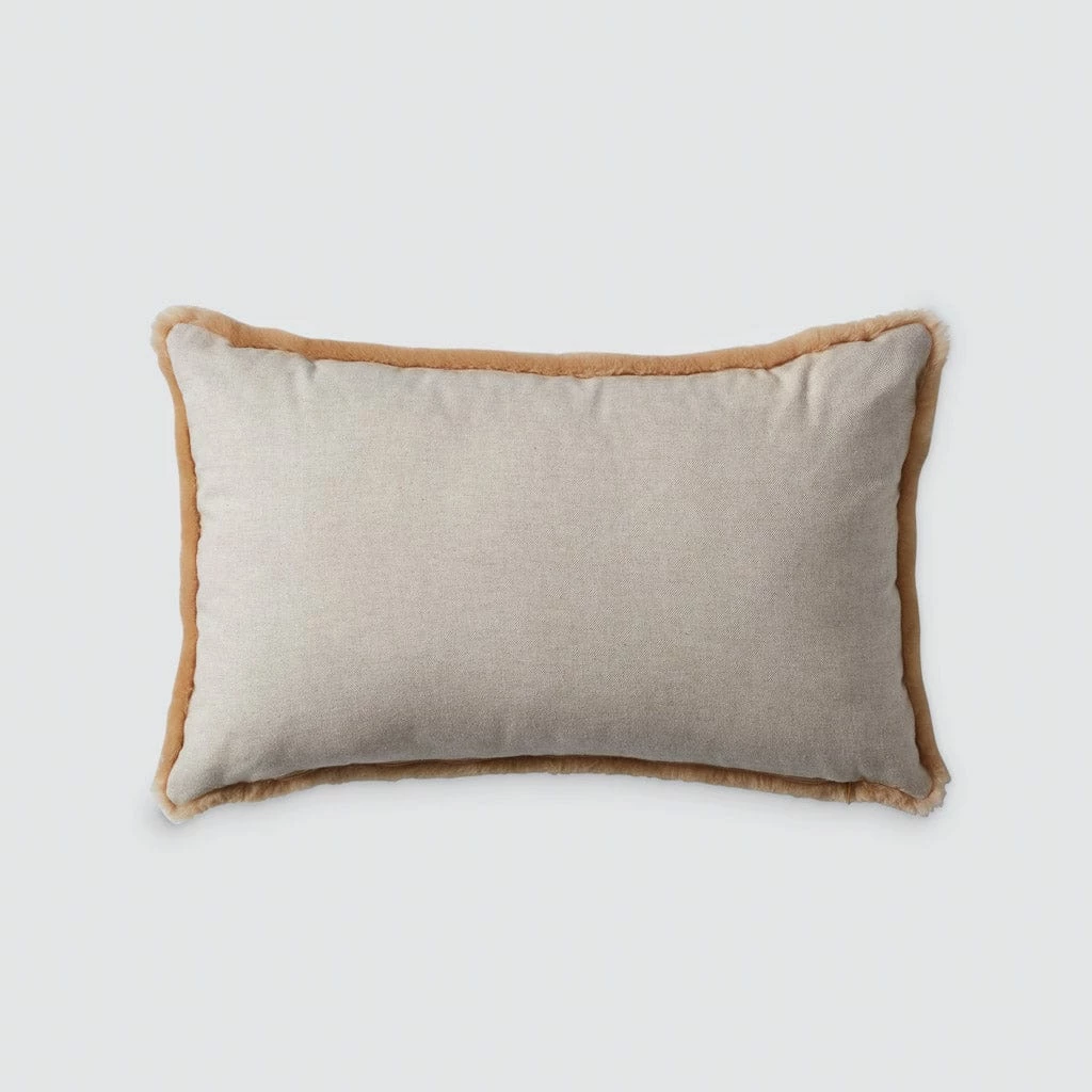 Sheepskin Lumbar Pillow - Tan 7 Sheepskin Lumbar Pillow - Tan - Image 5