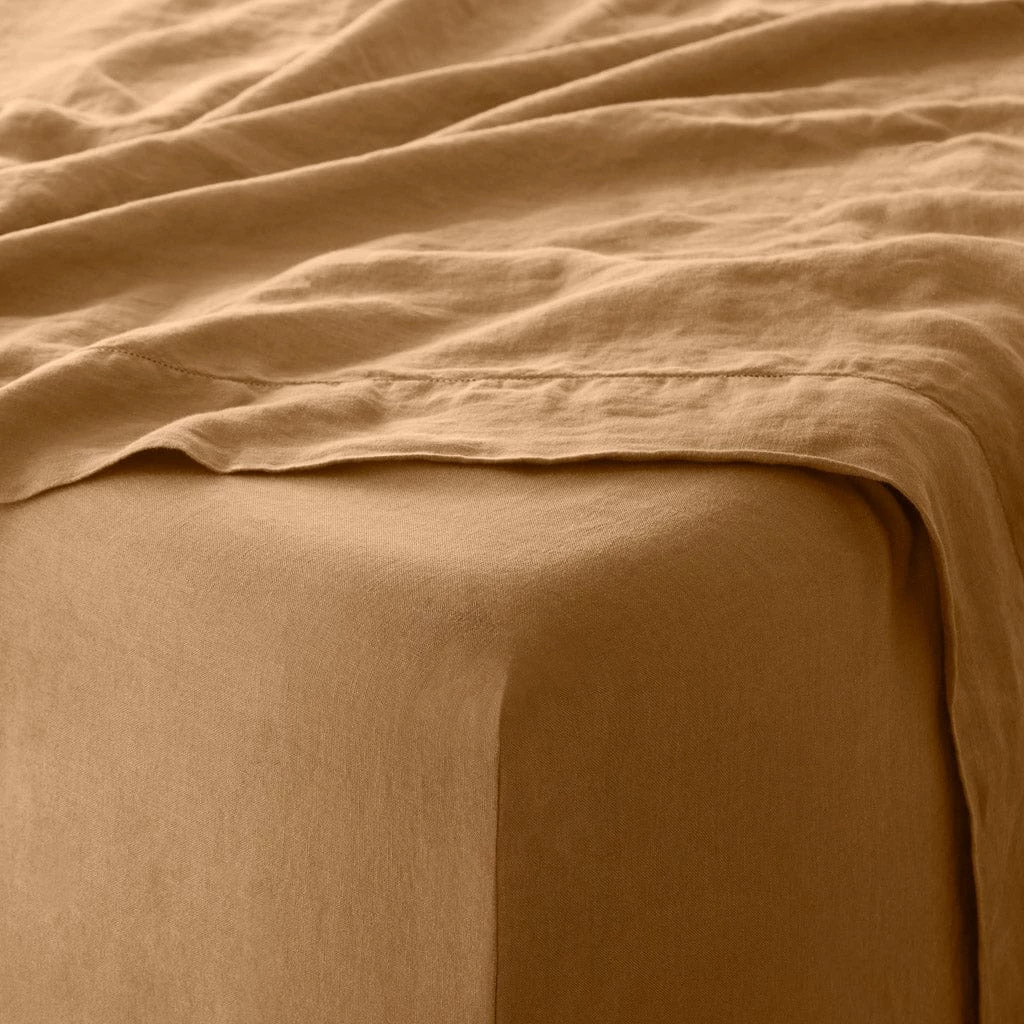 Stonewashed Linen Bed Bundle - Sand Stripe/Camel 9 Stonewashed Linen Bed Bundle - Sand Stripe/Camel - Image 7