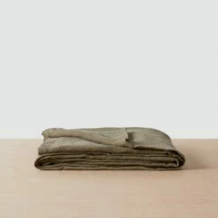 Stonewashed Linen Bed Cover -US Home Sales 2024 Stonewashed Linen Bed Cover Olive 2 1
