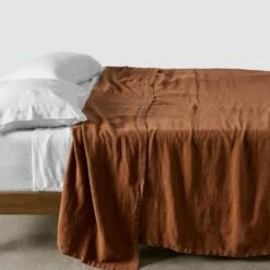 Stonewashed Linen Bed Cover -US Home Sales 2024 Stonewashed Linen Bed Cover Sienna 1 4