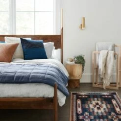 Stonewashed Linen Quilt -US Home Sales 2024 Stonewashed Linen Quilt Slate Blue 6