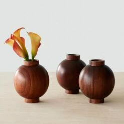 Tikal Wood Bud Vase -US Home Sales 2024 Tikal Wood Bud Vase 1