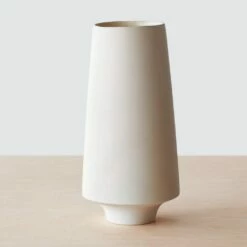 Tikal Wood Vase -US Home Sales 2024 Tikal Wood Vase White Teak Large 1