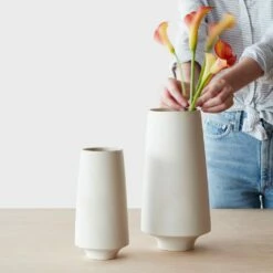 Tikal Wood Vase -US Home Sales 2024 Tikal Wood Vase White Teak Large 4