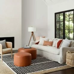 Torres Round Leather Ottoman - Medium & Large -US Home Sales 2024 Torres Leather Ottoman Medium 10