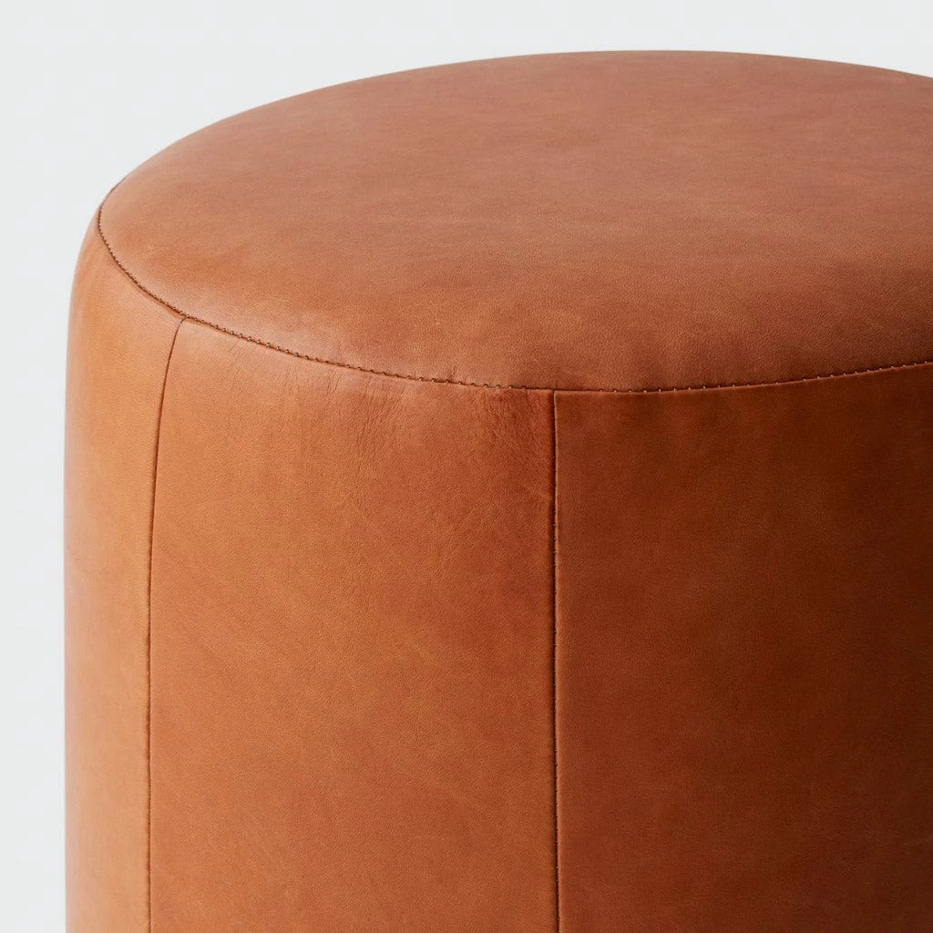 Torres Round Leather Ottoman - Small 10 Torres Round Leather Ottoman - Small - Image 8