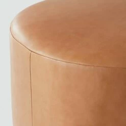 Torres Round Leather Ottoman - Medium & Large -US Home Sales 2024 Torres Round Ottoman Natural Large 4