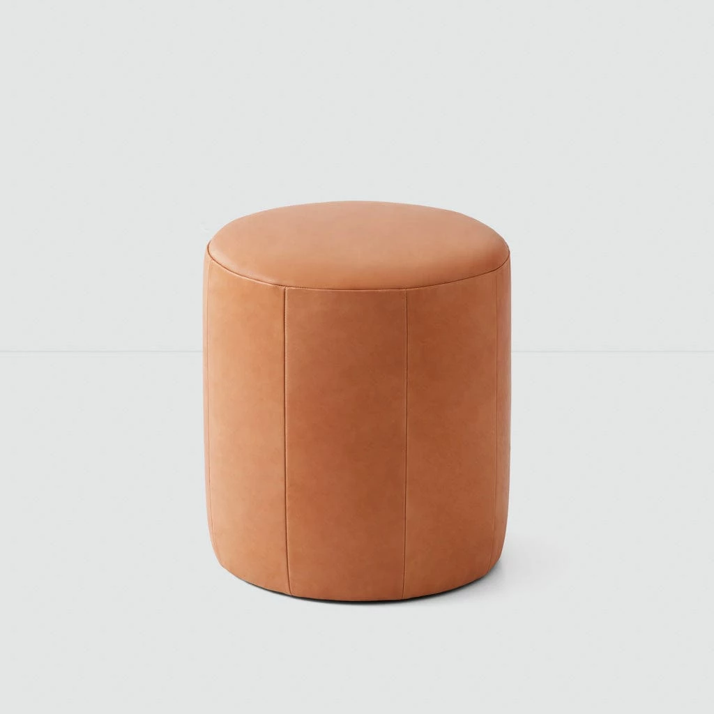 Torres Round Leather Ottoman - Small 12 Torres Round Leather Ottoman - Small - Image 10