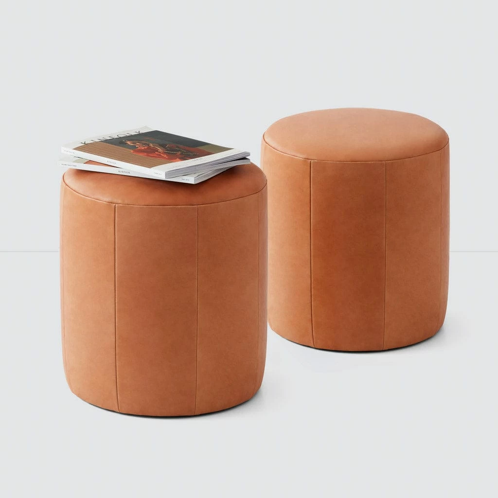 Torres Round Leather Ottoman - Small 5 Torres Round Leather Ottoman - Small - Image 3