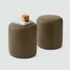 Torres Round Leather Ottoman - Small -US Home Sales 2024 Torres Round Ottoman Olive Small 5