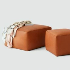 Torres Square Leather Ottoman - Medium & Large -US Home Sales 2024 Torres Square Ottoman Large 4