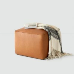 Torres Square Leather Ottoman - Medium & Large -US Home Sales 2024 Torres Square Ottoman Natural Medium 2