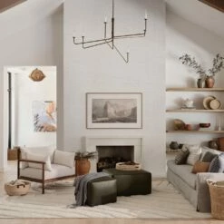 Torres Square Leather Ottoman - Medium & Large -US Home Sales 2024 Torres Square Ottoman Olive Large 8