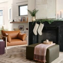 Torres Square Leather Ottoman - Medium & Large -US Home Sales 2024 Torres Square Ottoman Olive Large 9