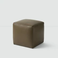 Torres Square Leather Ottoman - Small