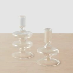 Veeha Glass Candle Holders - Set Of 2