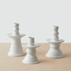 Zoli Ceramic Candle Holders - Set Of 3 -US Home Sales 2024 Zoli Ceramic Candle Holders 2